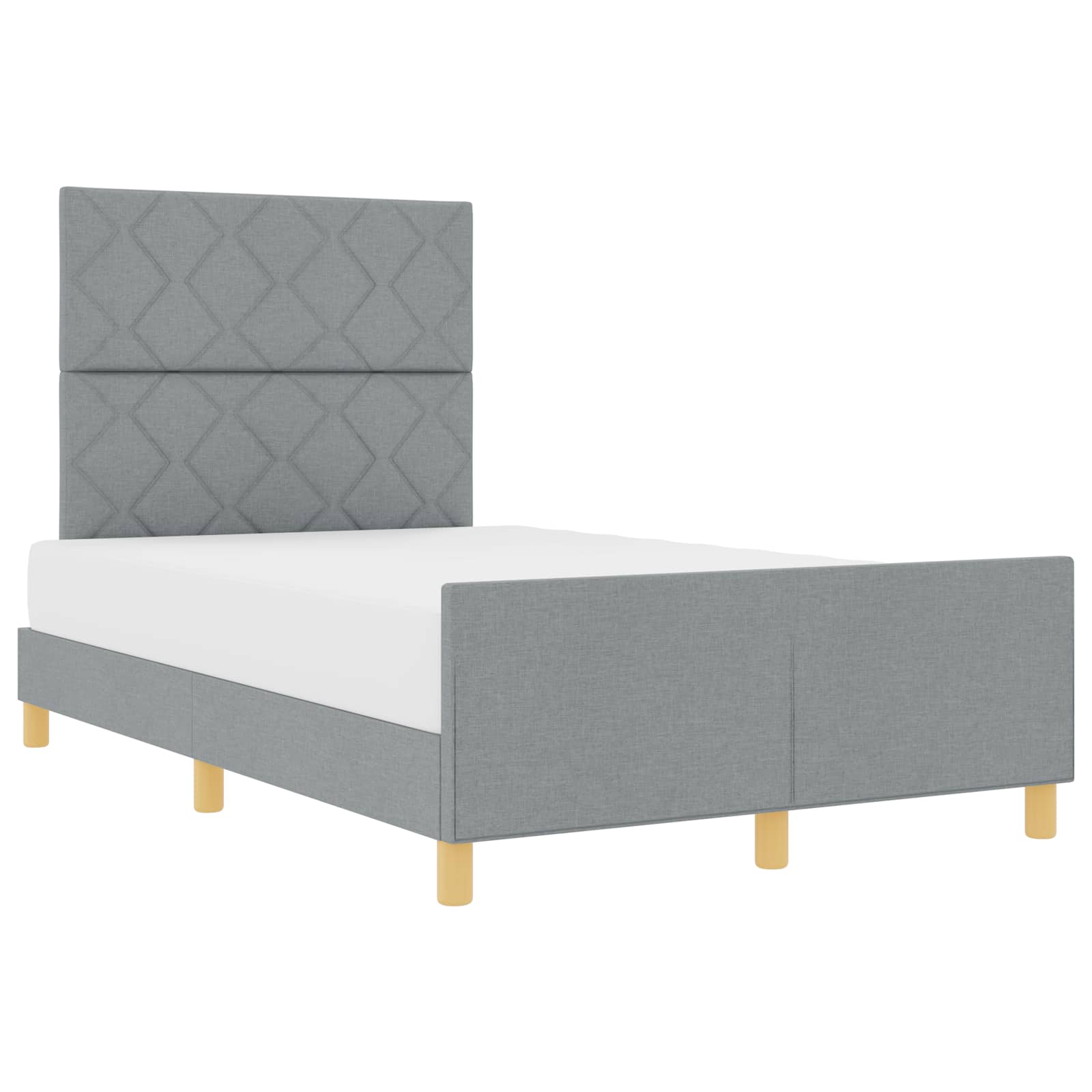 Cadre de lit avec tête de lit Gris clair 120 x 190 cm tissu - XIOS