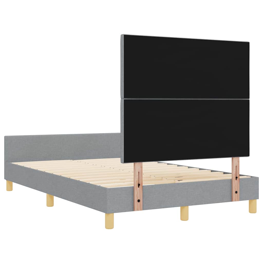 Cadre de lit avec tête de lit Gris clair 120 x 190 cm tissu - XIOS