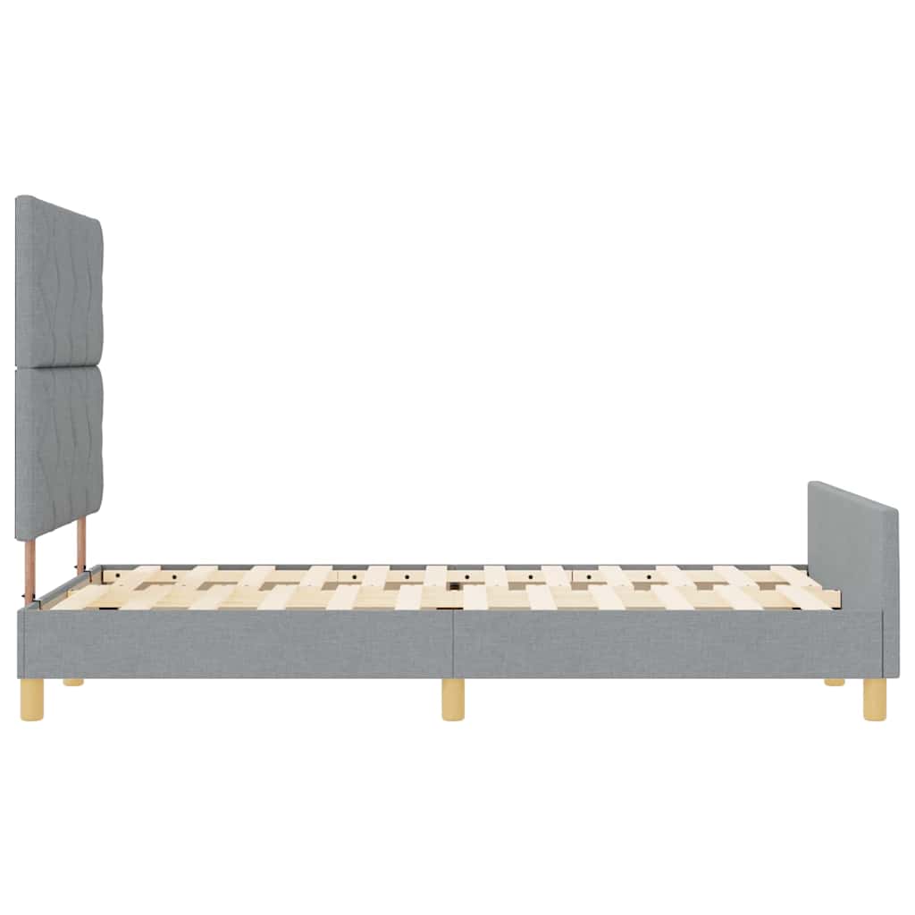 Cadre de lit avec tête de lit Gris clair 120 x 190 cm tissu - XIOS