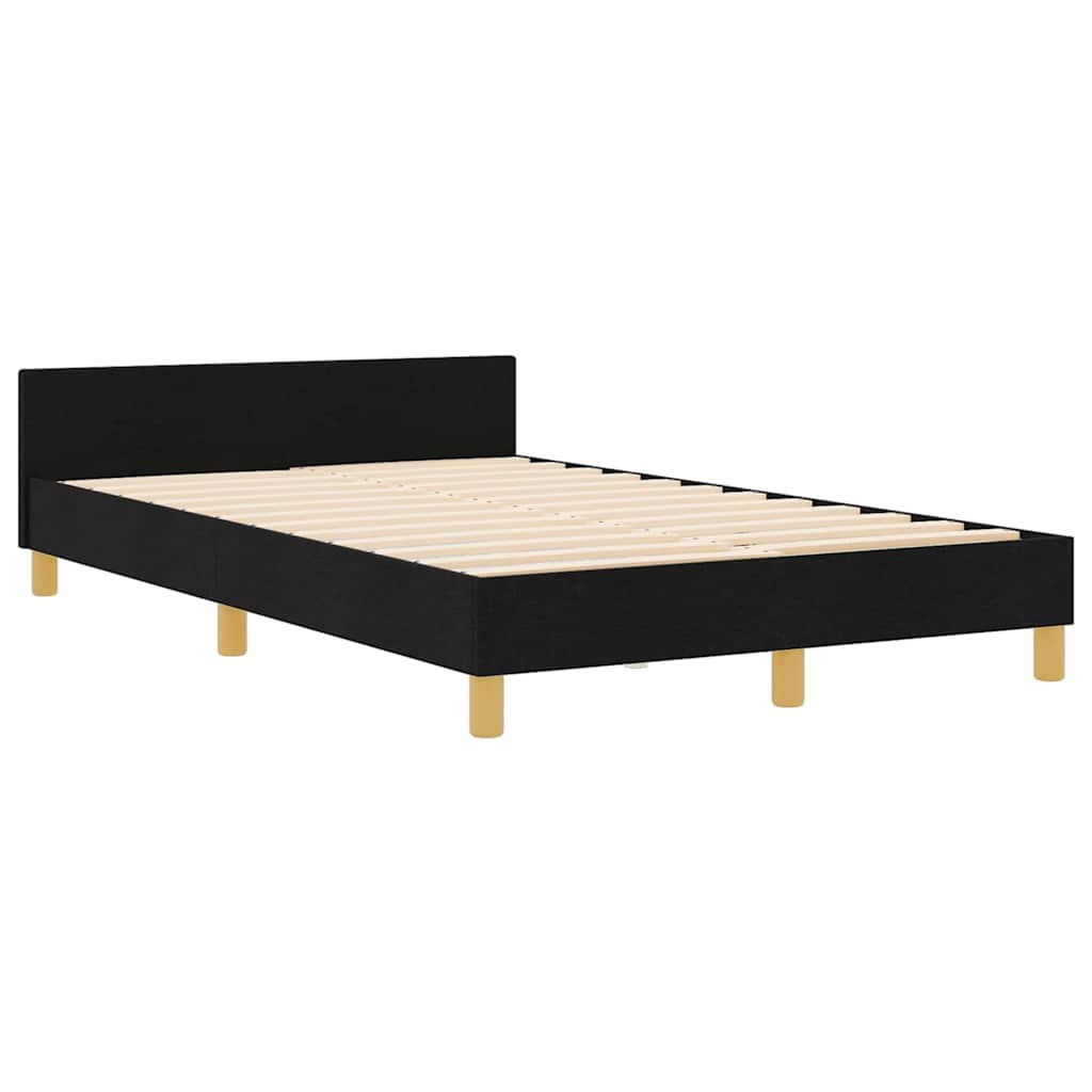 Cadre de lit avec tête de lit Noir 120 x 190 cm tissu - XIOS