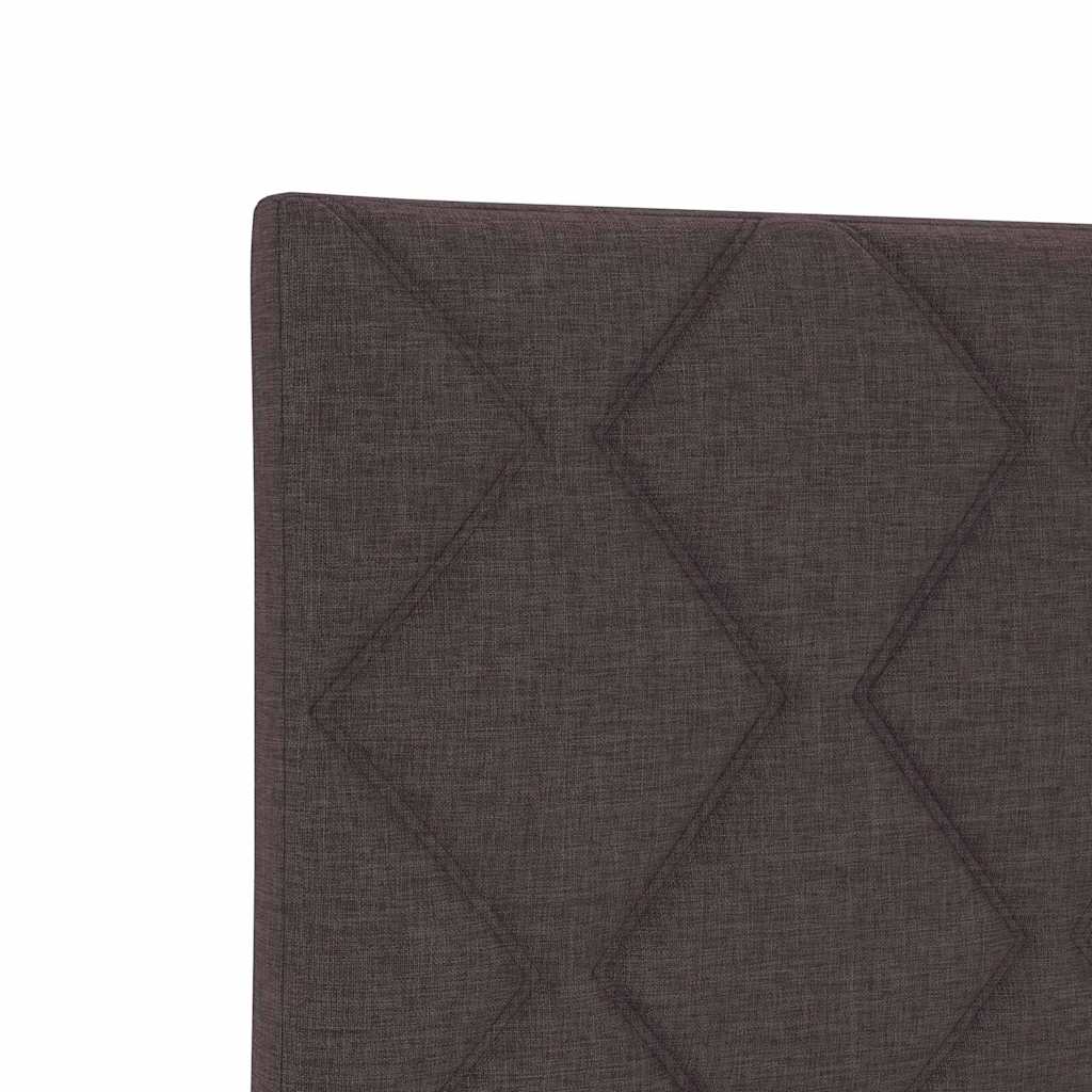 Cadre de lit avec tête de lit Marron foncé 120 x 190 cm tissu - XIOS