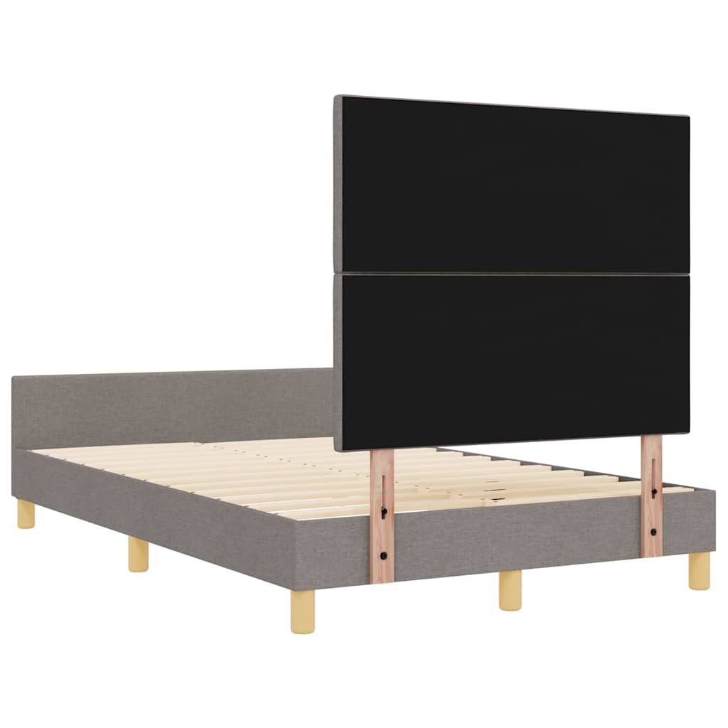 Cadre de lit avec tête de lit Taupe 120 x 190 cm tissu - XIOS