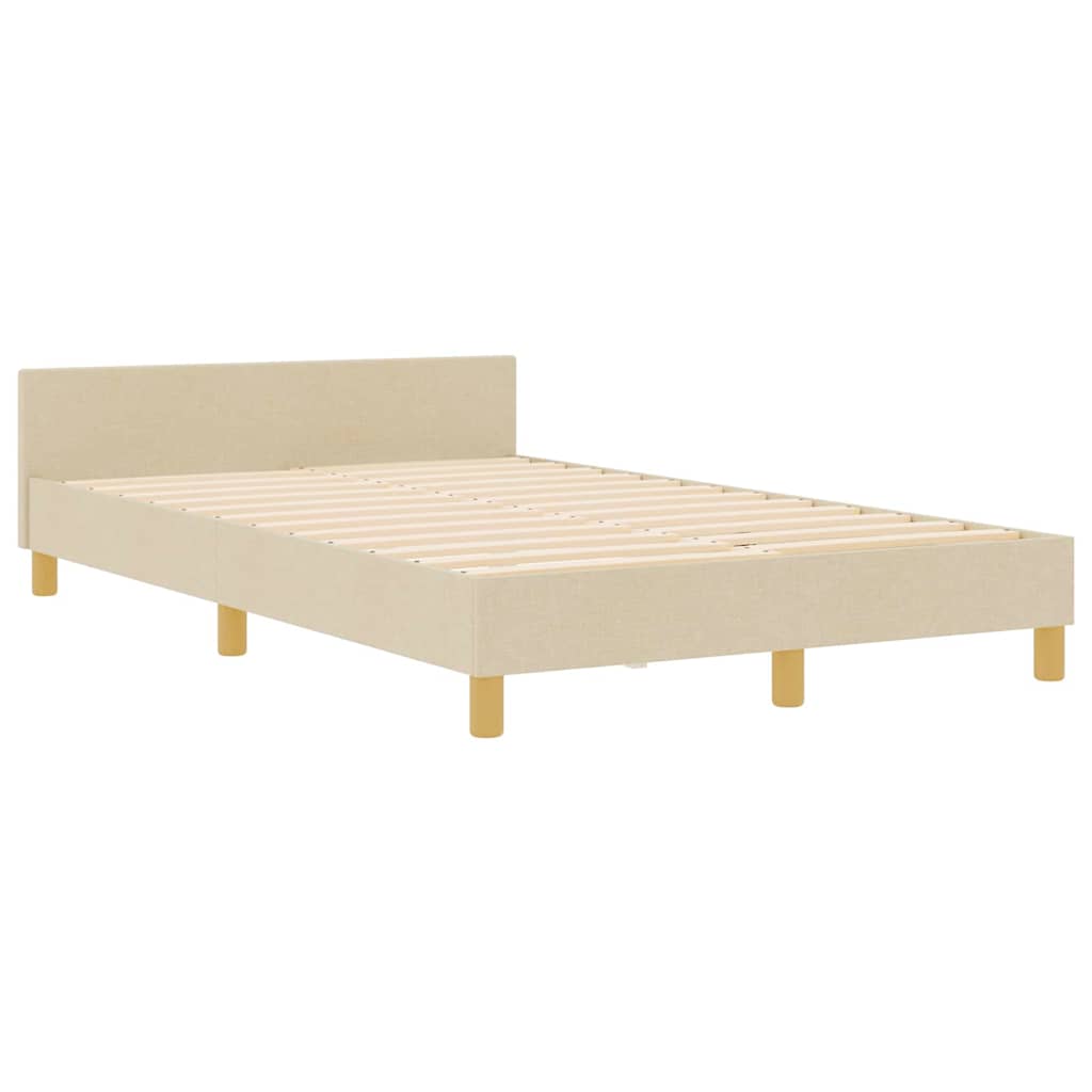 Cadre de lit avec tête de lit Crème 120 x 190 cm tissu - XIOS