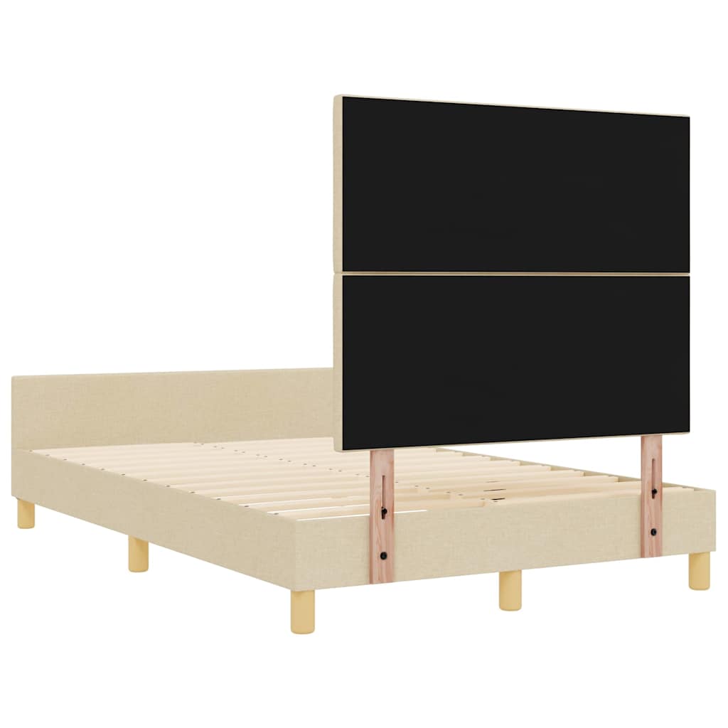 Cadre de lit avec tête de lit Crème 120 x 190 cm tissu - XIOS