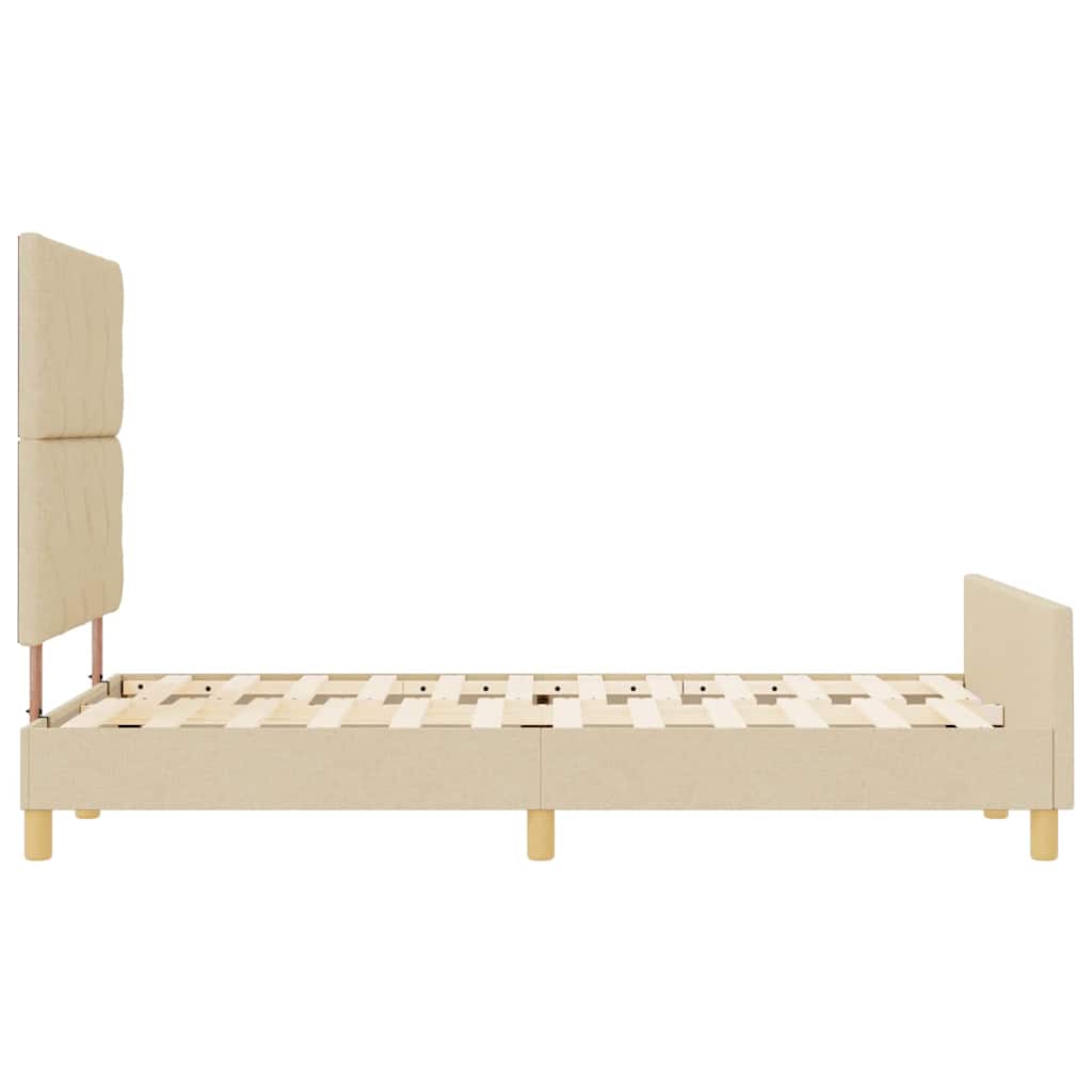 Cadre de lit avec tête de lit Crème 120 x 190 cm tissu - XIOS
