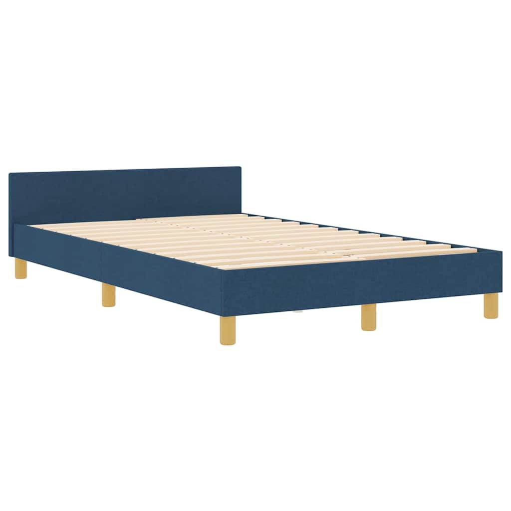 Cadre de lit avec tête de lit Bleu 120 x 190 cm tissu - XIOS