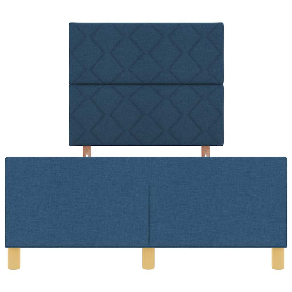 Cadre de lit avec tête de lit Bleu 120 x 190 cm tissu - XIOS