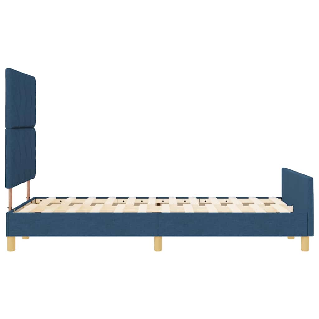 Cadre de lit avec tête de lit Bleu 120 x 190 cm tissu - XIOS