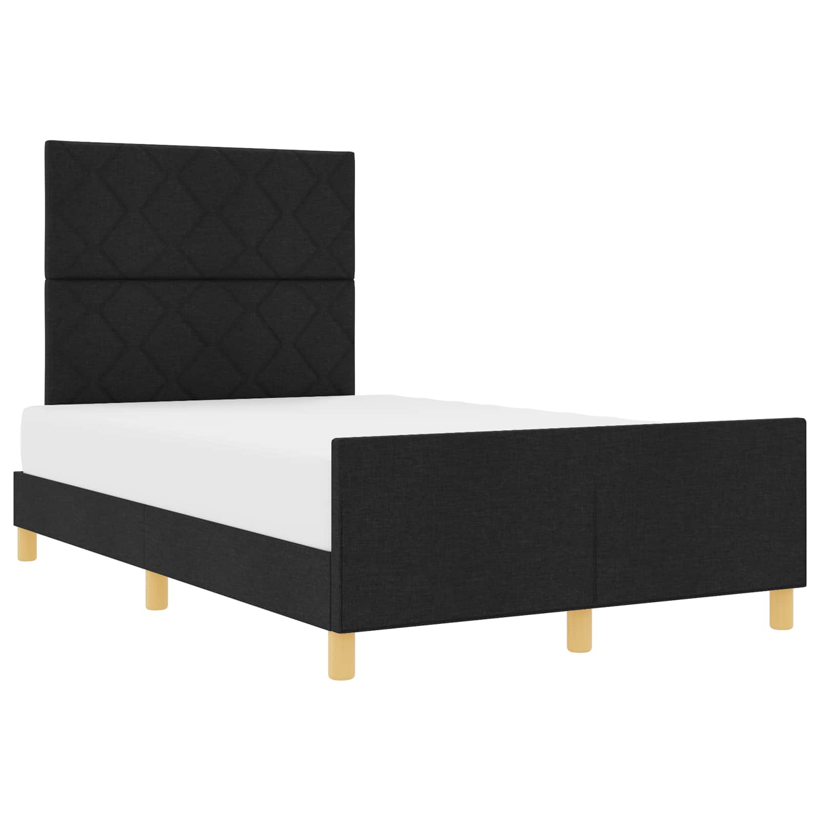 Cadre de lit avec tête de lit Noir 120 x 200 cm tissu - XIOS