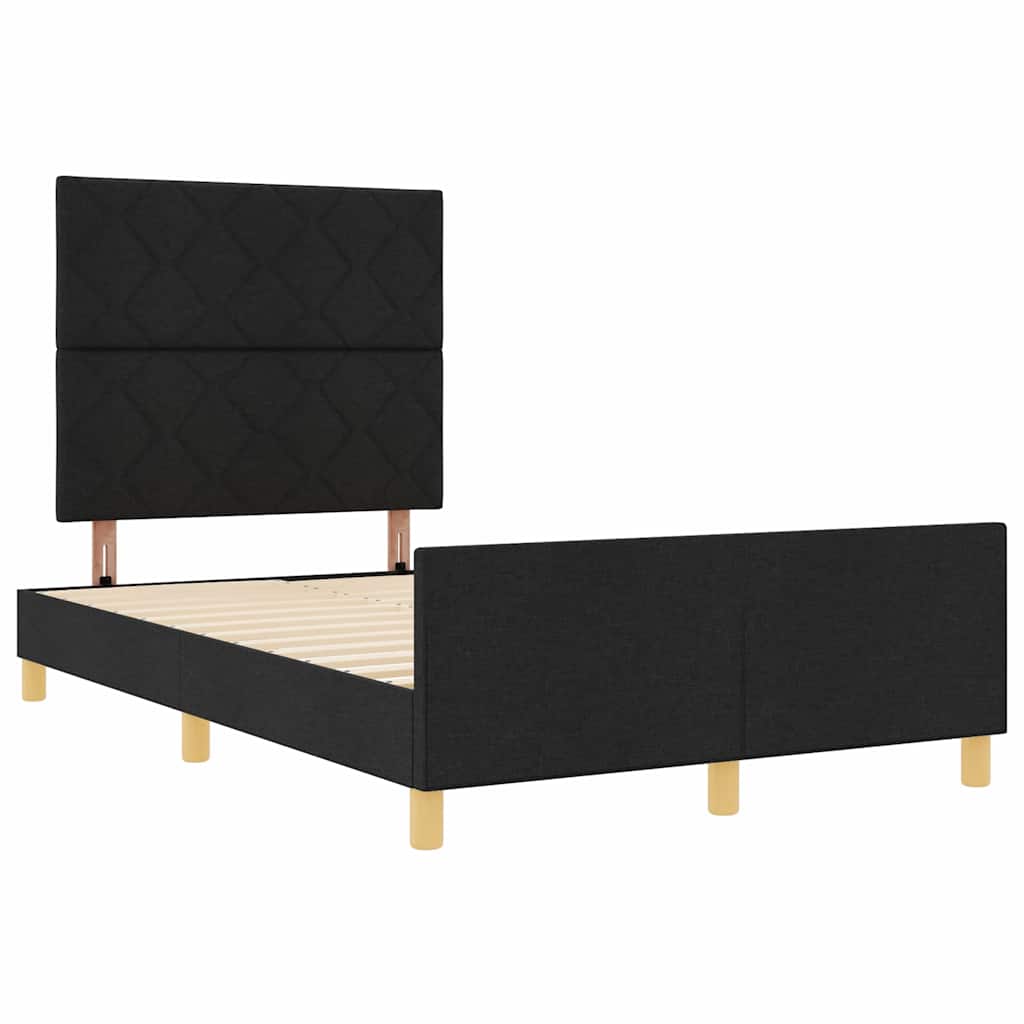 Cadre de lit avec tête de lit Noir 120 x 200 cm tissu - XIOS