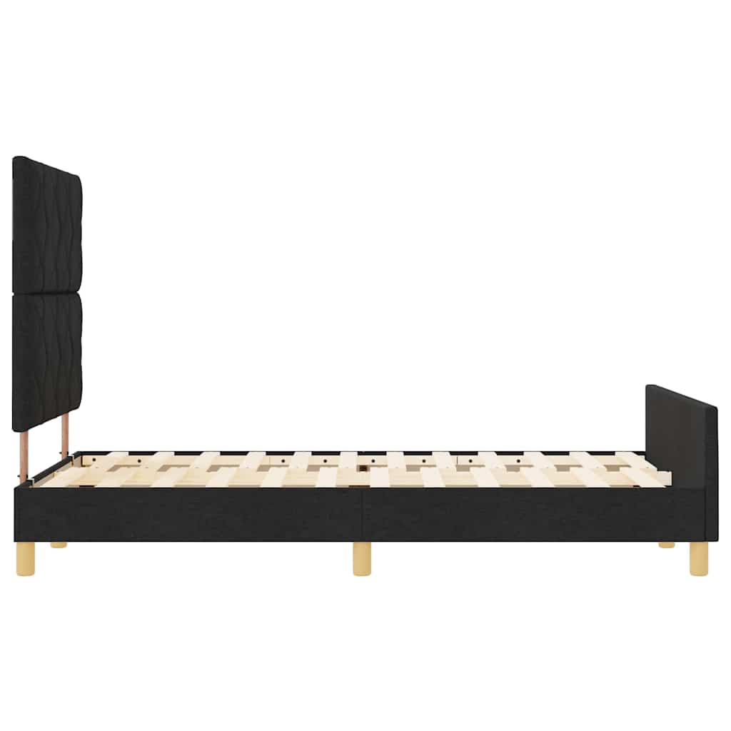Cadre de lit avec tête de lit Noir 120 x 200 cm tissu - XIOS