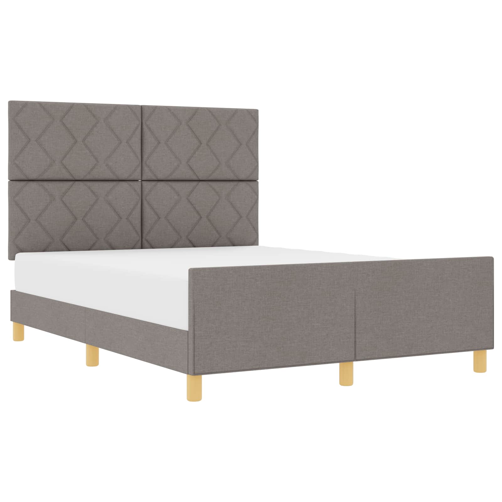 Cadre de lit avec tête de lit Taupe 140 x 190 cm tissu