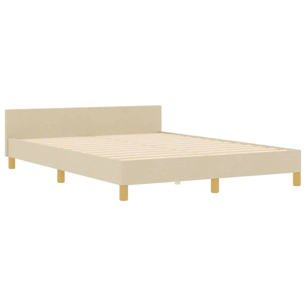 Cadre de lit avec tête de lit Crème 140 x 190 cm tissu - XIOS