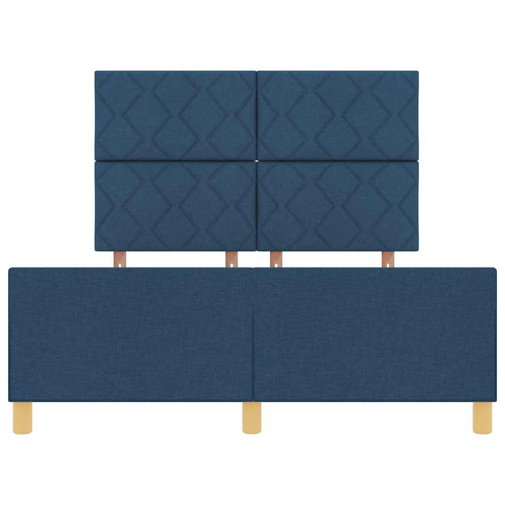 Cadre de lit avec tête de lit Bleu 140 x 190 cm tissu