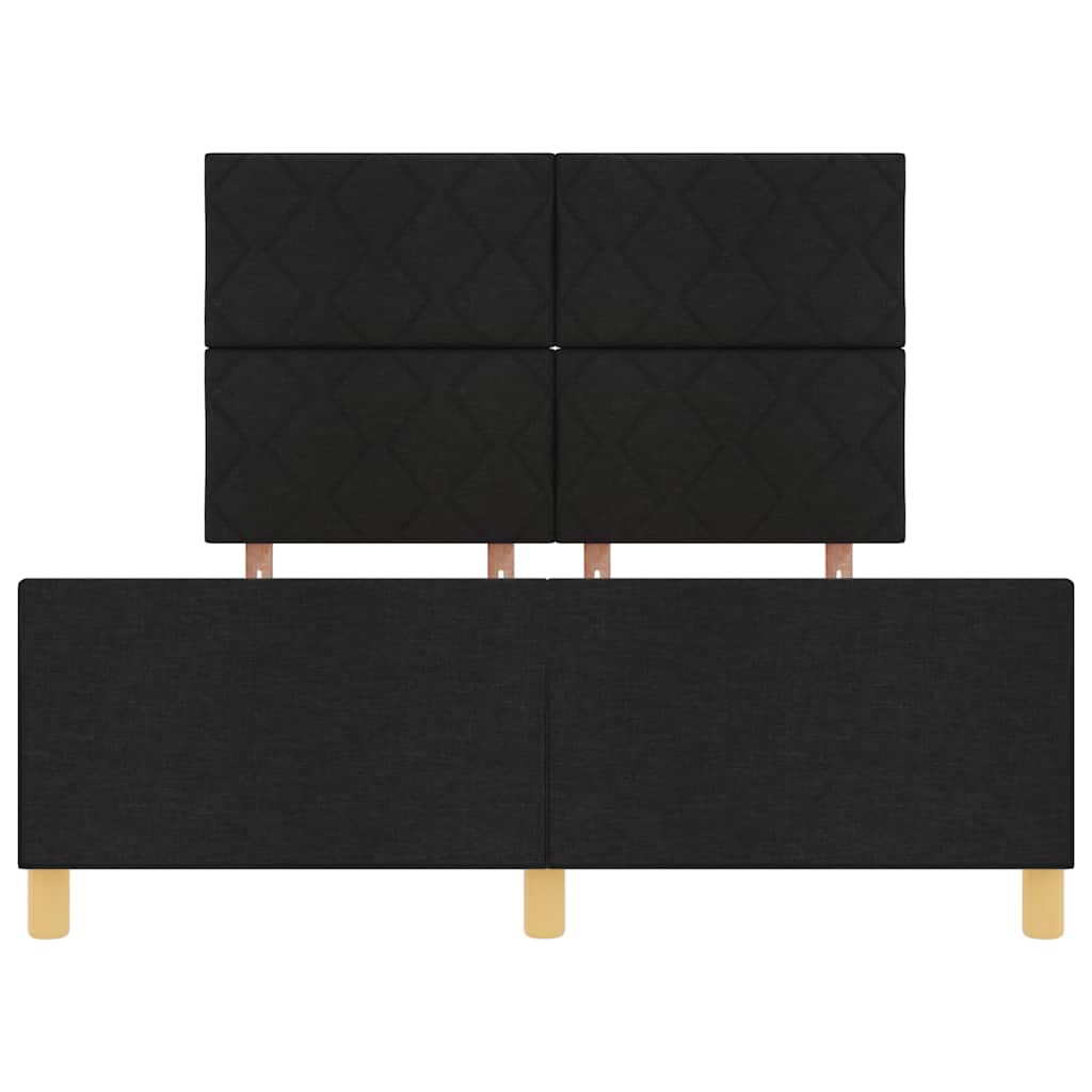 Cadre de lit avec tête de lit Noir 140 x 200 cm tissu