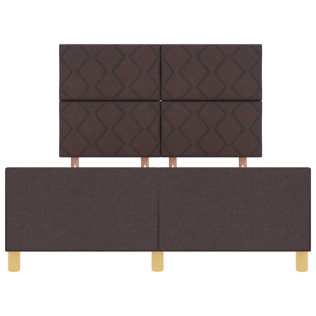 Cadre de lit avec tête de lit Marron foncé 140 x 200 cm tissu