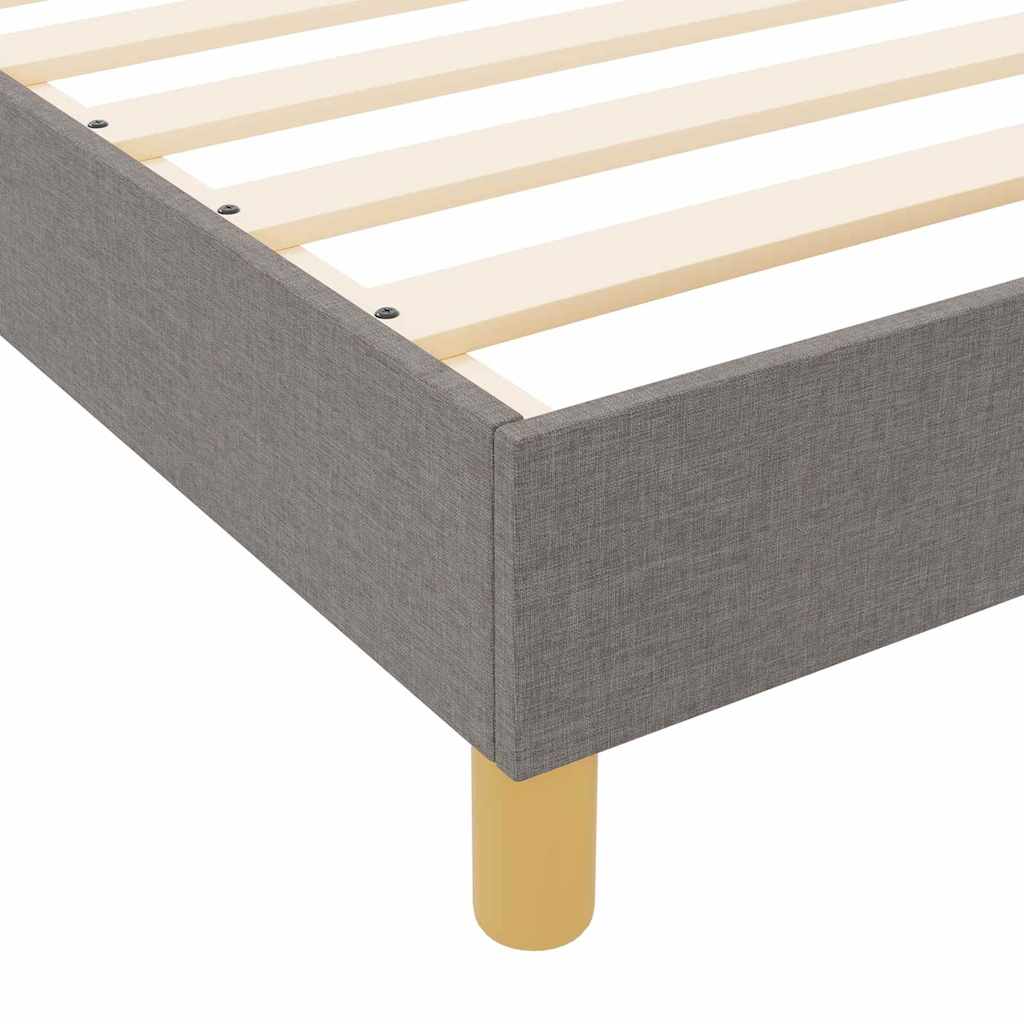 Cadre de lit avec tête de lit Taupe 140 x 200 cm tissu