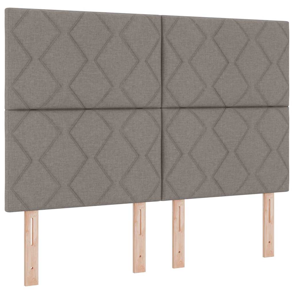 Cadre de lit avec tête de lit Taupe 140 x 200 cm tissu