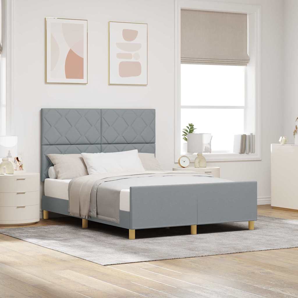 Cadre de lit avec tête de lit Gris clair 160 x 200 cm tissu - XIOS