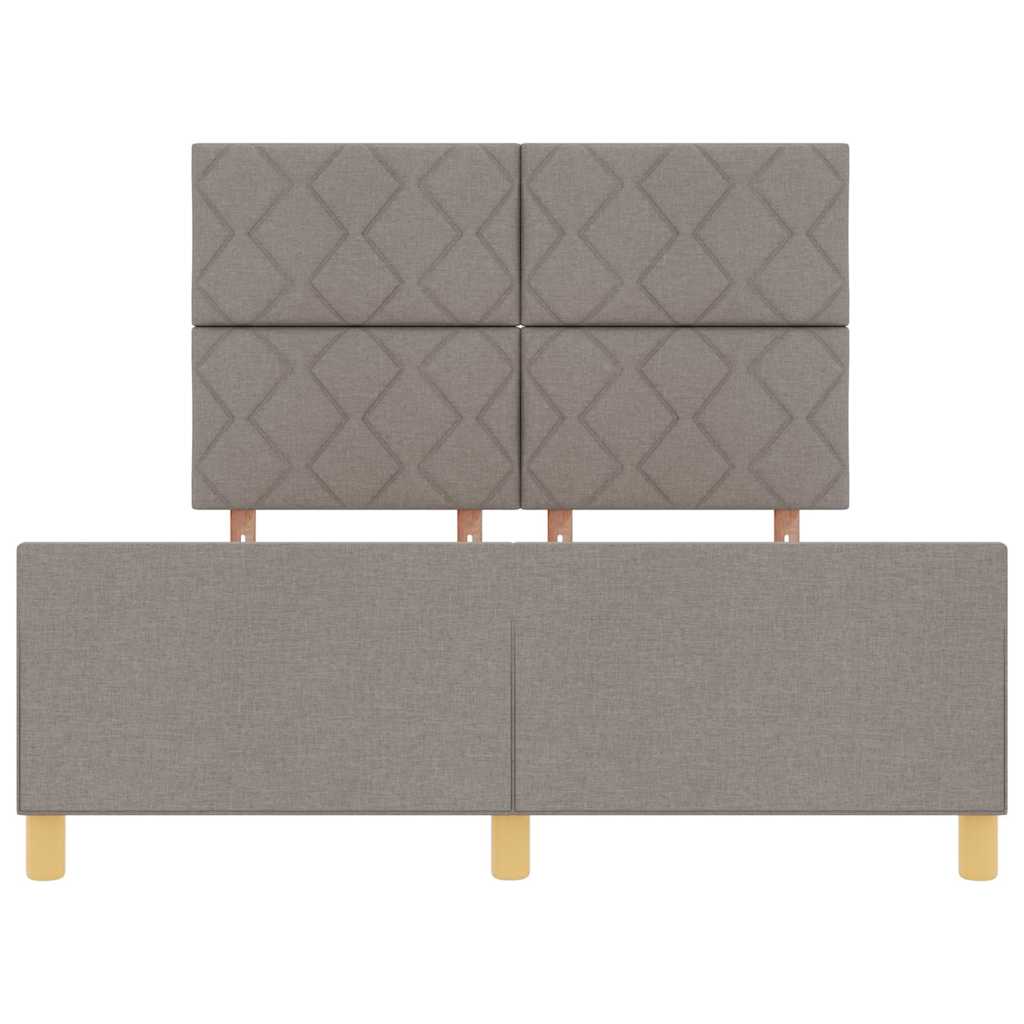 Cadre de lit avec tête de lit Taupe 160 x 200 cm tissu