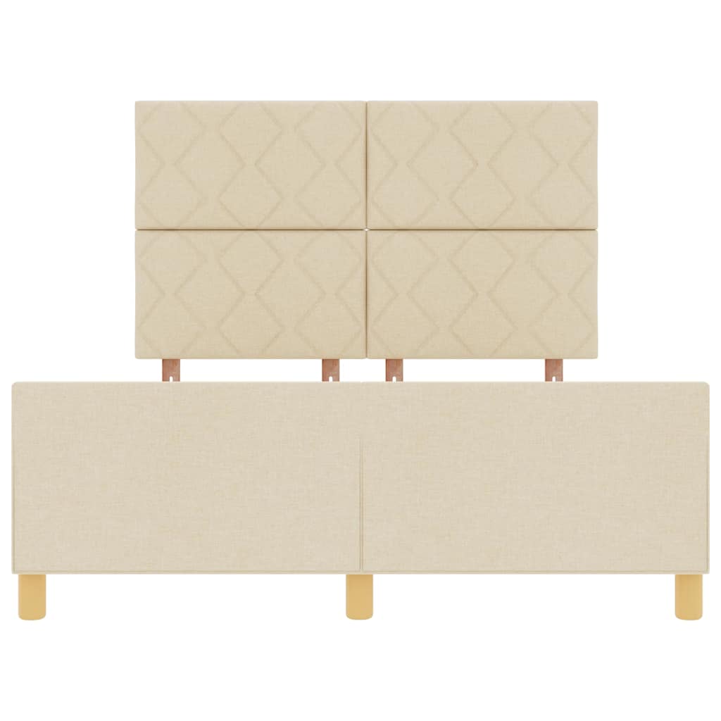 Cadre de lit avec tête de lit Crème 160 x 200 cm tissu