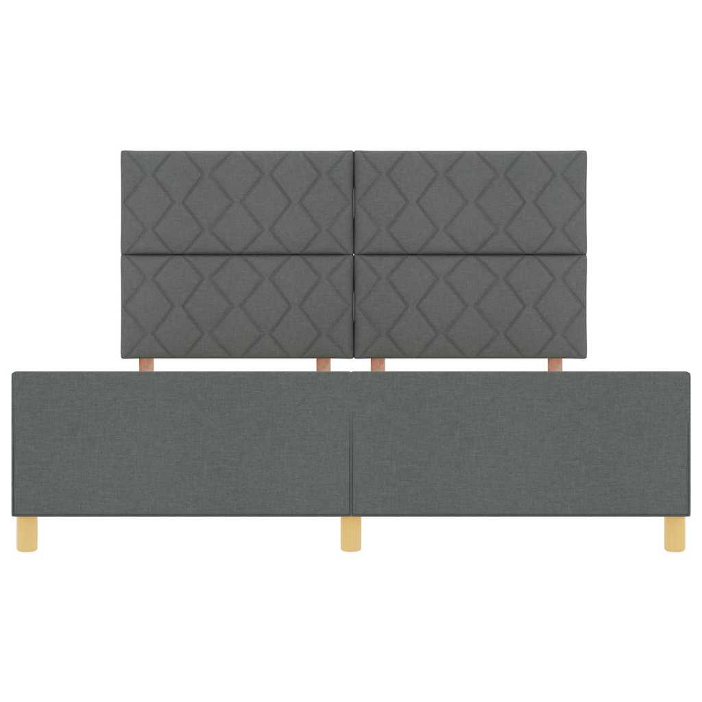Cadre de lit avec tête de lit Gris foncé 180 x 200 cm tissu
