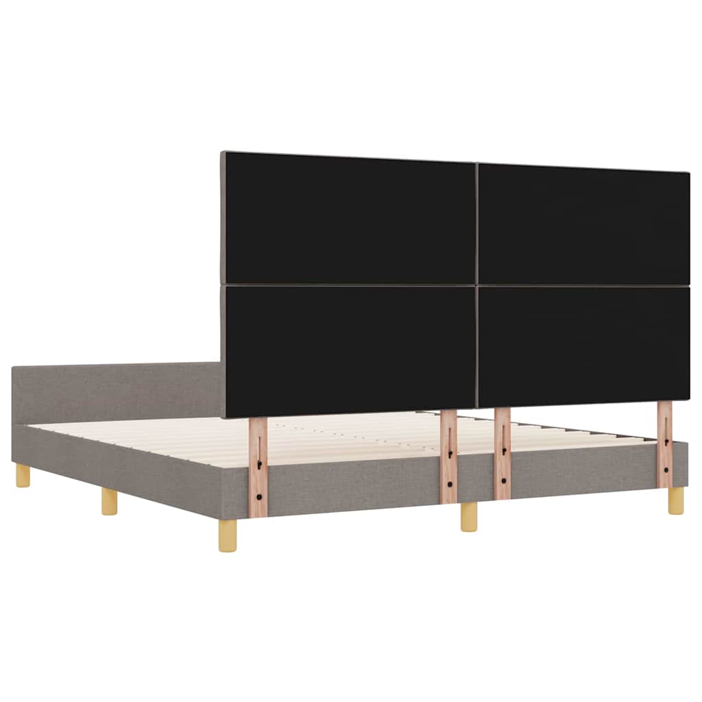 Cadre de lit avec tête de lit Taupe 180 x 200 cm tissu