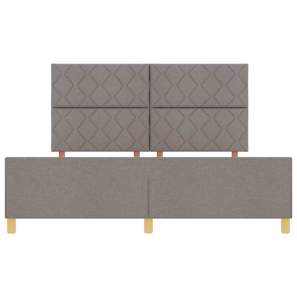 Cadre de lit avec tête de lit Taupe 180 x 200 cm tissu