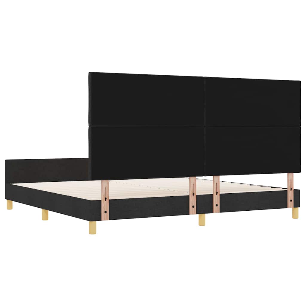 Cadre de lit avec tête de lit Noir 200 x 200 cm tissu - XIOS