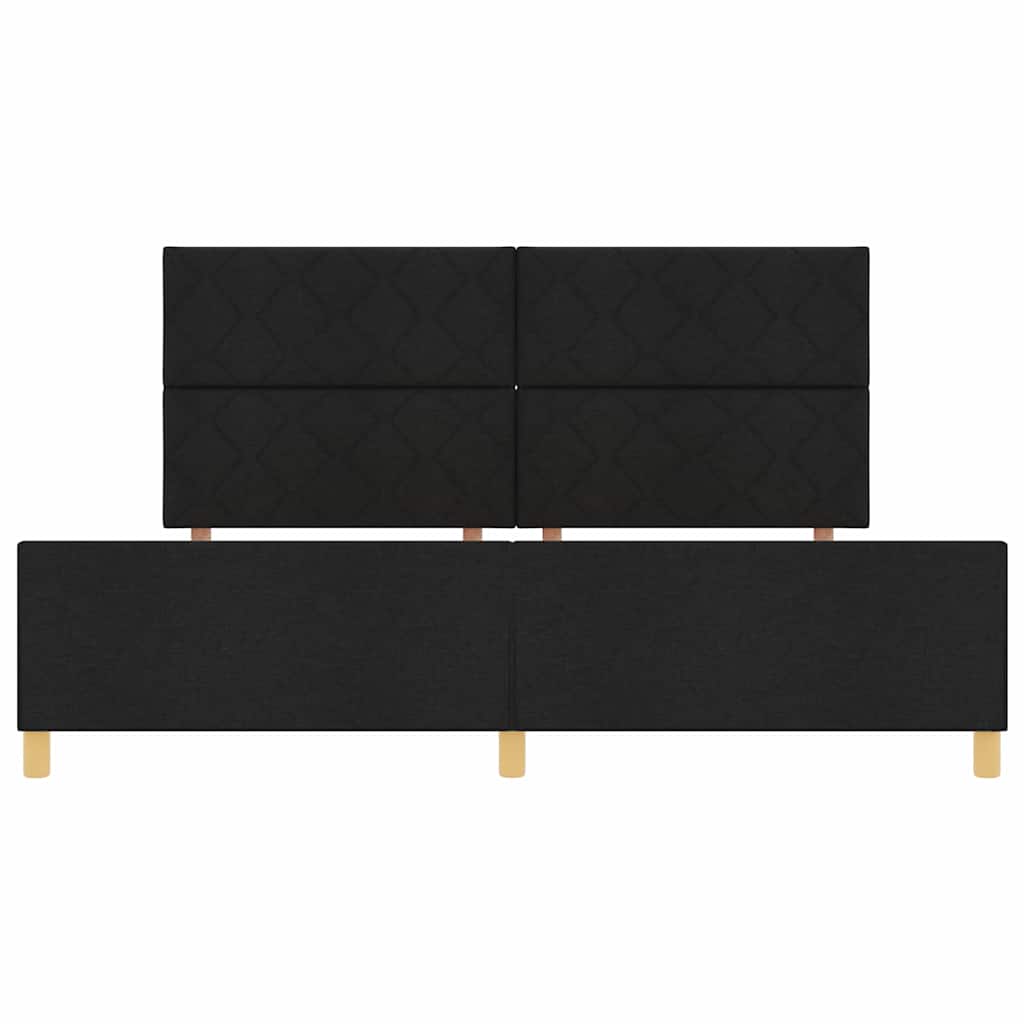 Cadre de lit avec tête de lit Noir 200 x 200 cm tissu - XIOS