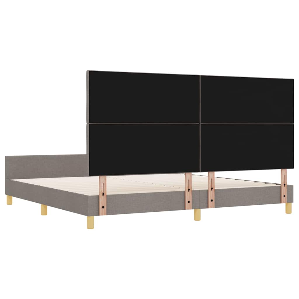 Cadre de lit avec tête de lit Taupe 200 x 200 cm tissu