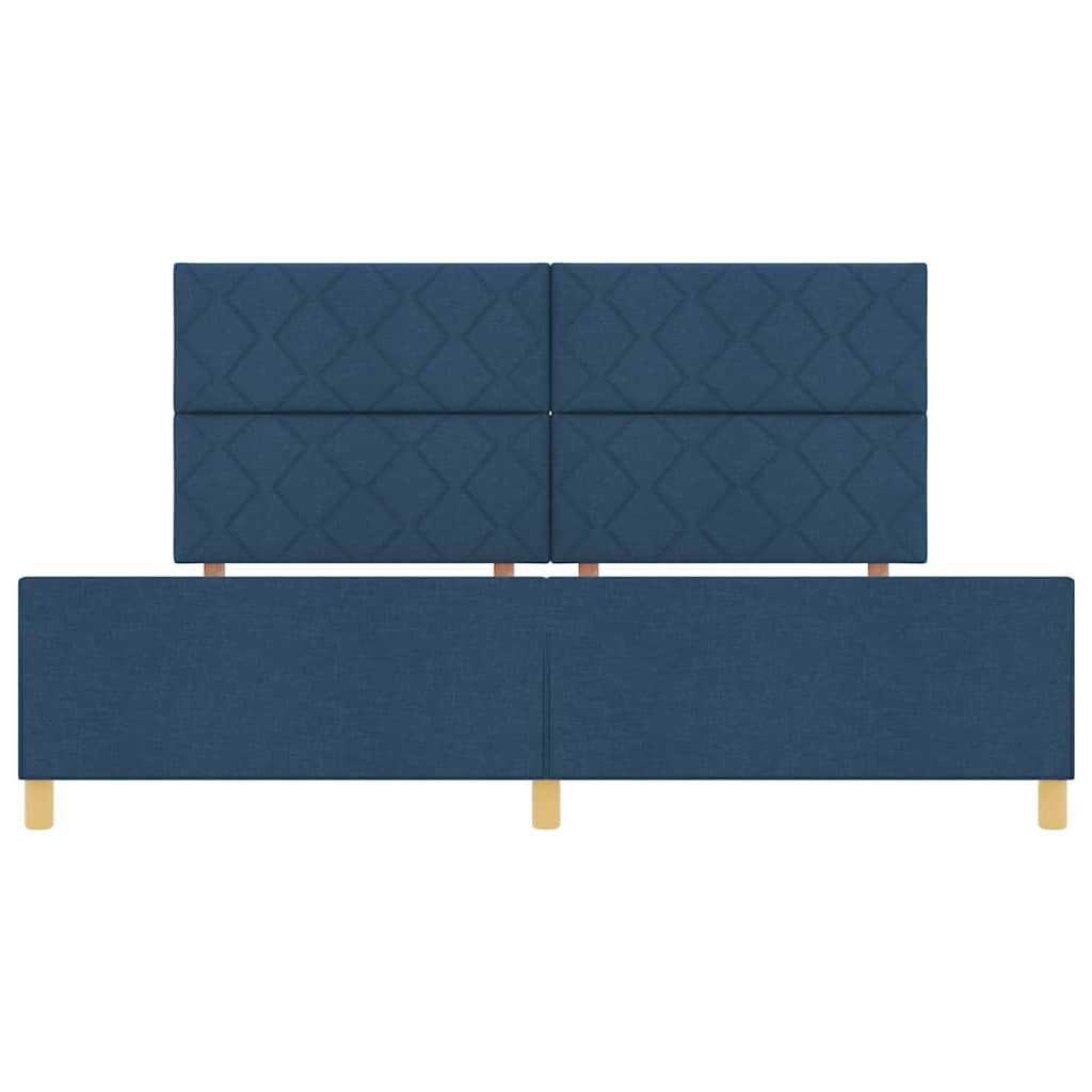 Cadre de lit avec tête de lit Bleu 200 x 200 cm tissu - XIOS