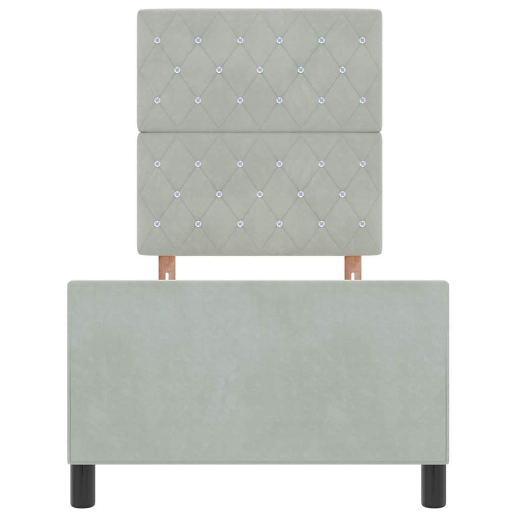 Cadre de lit avec tête de lit Gris clair 80 x 200 cm Velours - XIOS