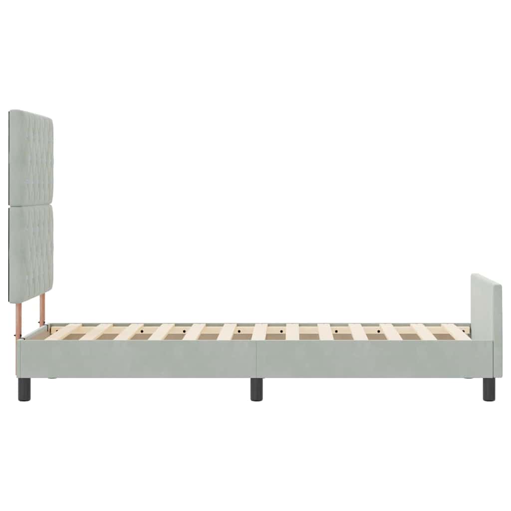 Cadre de lit avec tête de lit Gris clair 80 x 200 cm Velours - XIOS