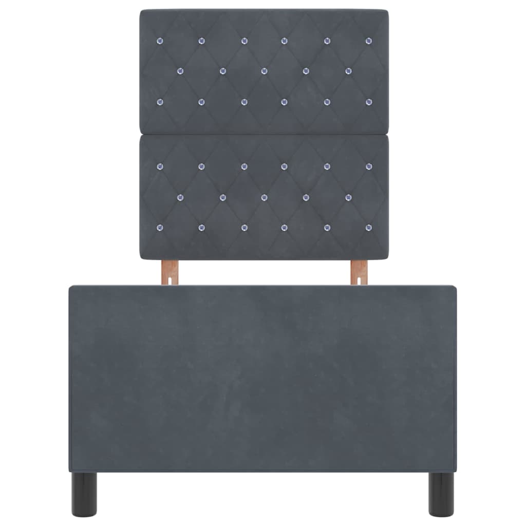 Cadre de lit avec tête de lit Gris foncé 80 x 200 cm Velours - XIOS
