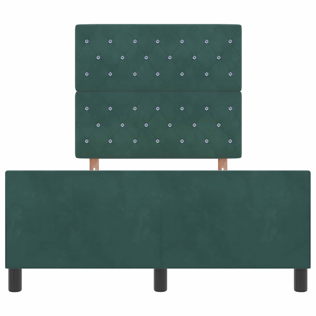 Lit à ressorts avec tête de lit Vert foncé 120 x 200 cm Velours - XIOS