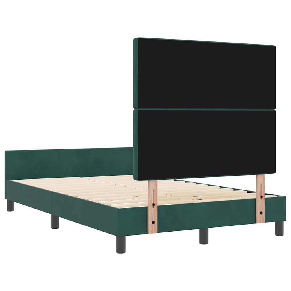 Cadre de lit avec tête de lit Vert foncé 120 x 200 cm Velours - XIOS