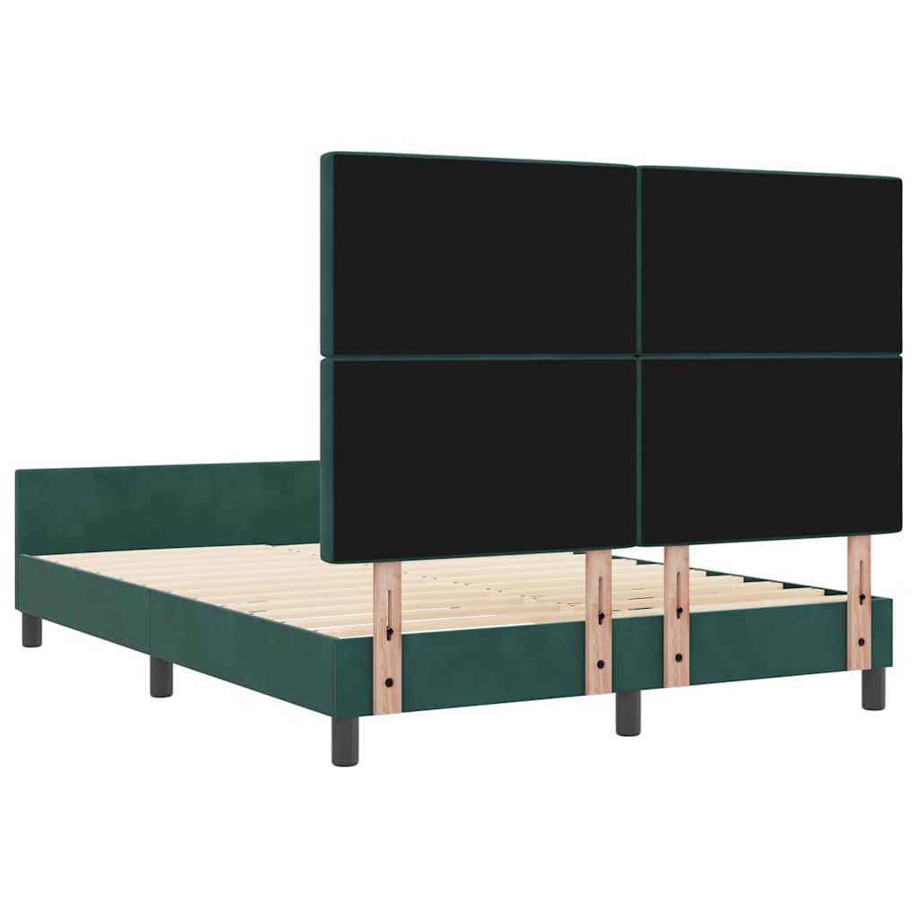 Cadre de lit avec tête de lit Vert foncé 140 x 200 cm Velours - XIOS