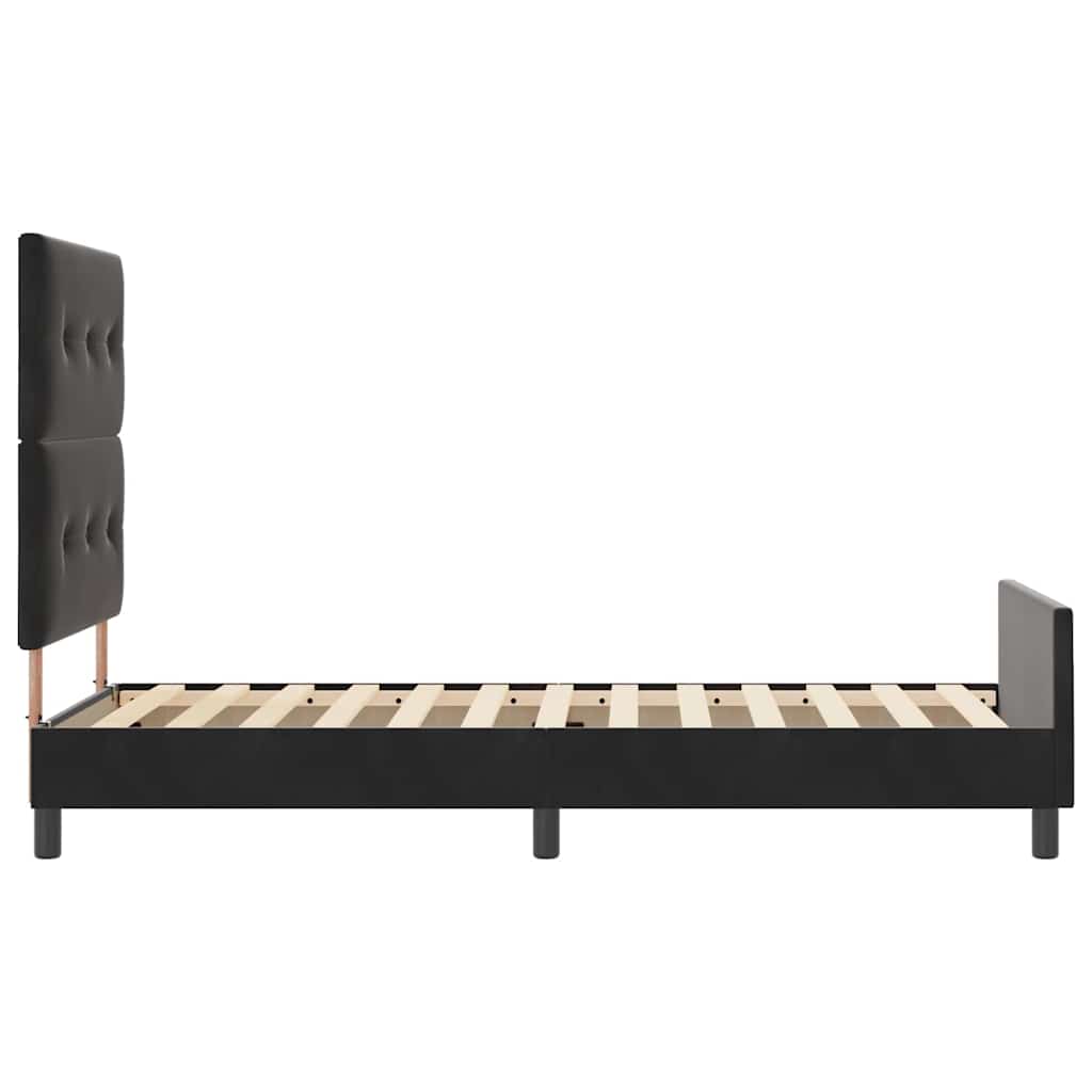 Lit à ressorts avec tête de lit Noir 90 x 200 cm Velours - XIOS