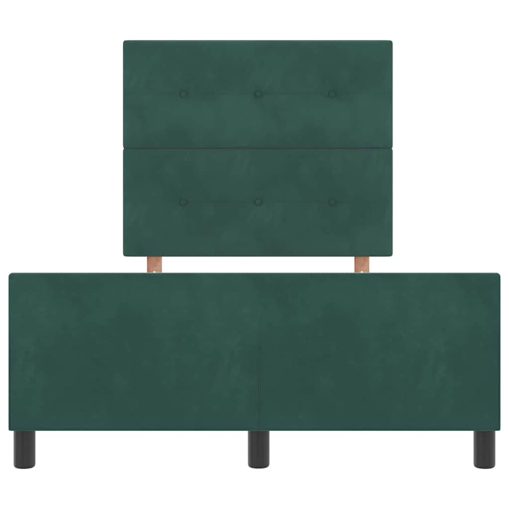 Lit à ressorts avec tête de lit Vert foncé 120 x 190 cm Velours - XIOS