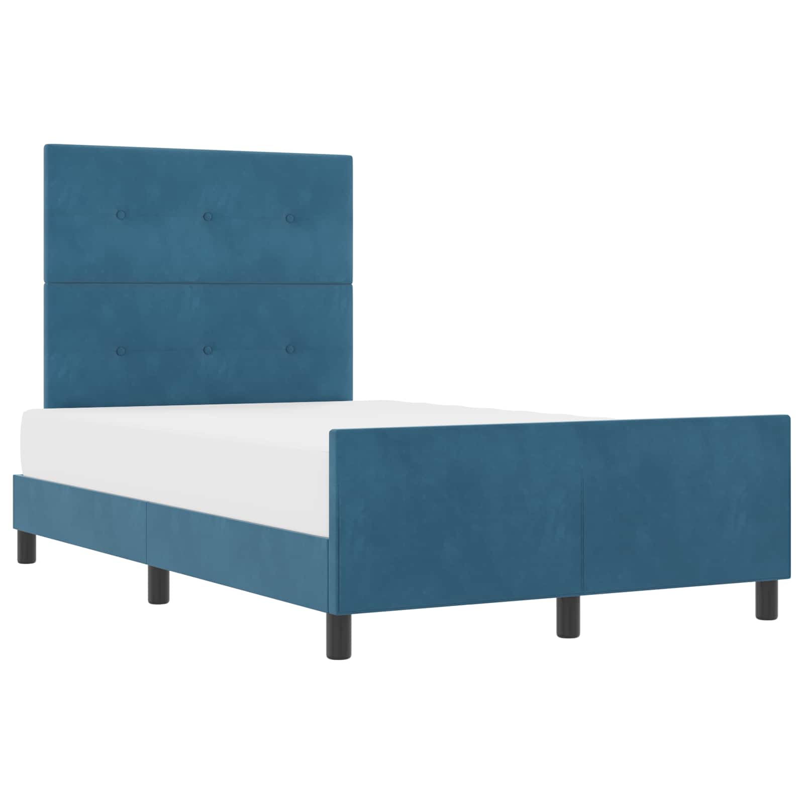 Lit à ressorts avec tête de lit Bleu foncé 120 x 190 cm Velours - XIOS