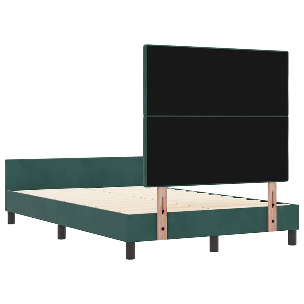 Lit à ressorts avec tête de lit Vert foncé 120 x 200 cm Velours - XIOS