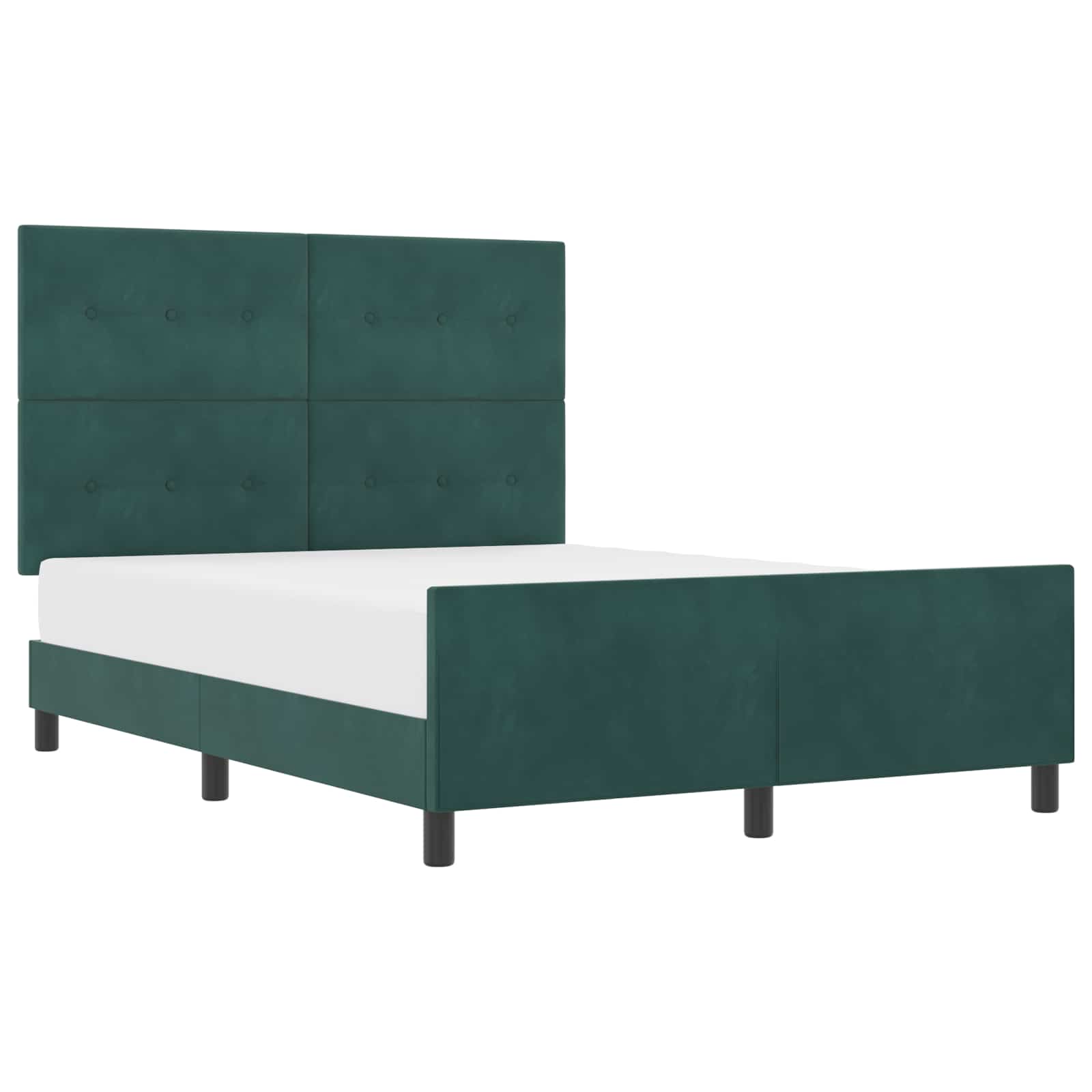 Lit à ressorts avec tête de lit Vert foncé 140 x 200 cm Velours - XIOS