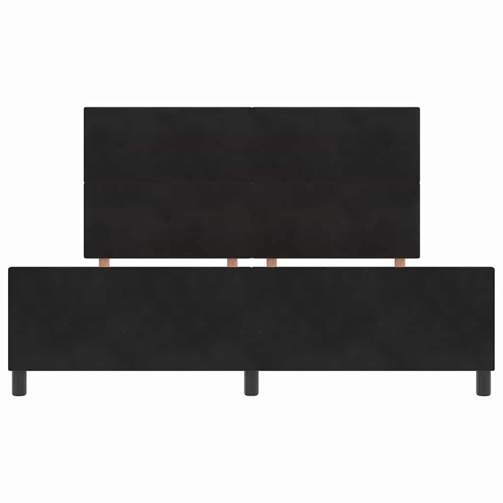 Lit à ressorts avec tête de lit Noir 180 x 200 cm Velours - XIOS