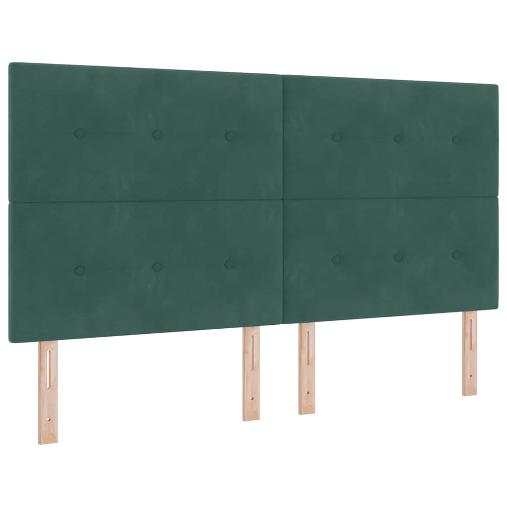 Lit à ressorts avec tête de lit Vert foncé 180 x 200 cm Velours - XIOS