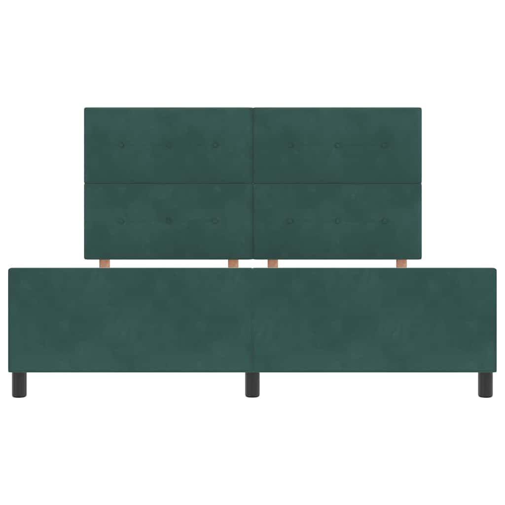 Lit à ressorts avec tête de lit Vert foncé 180 x 200 cm Velours - XIOS