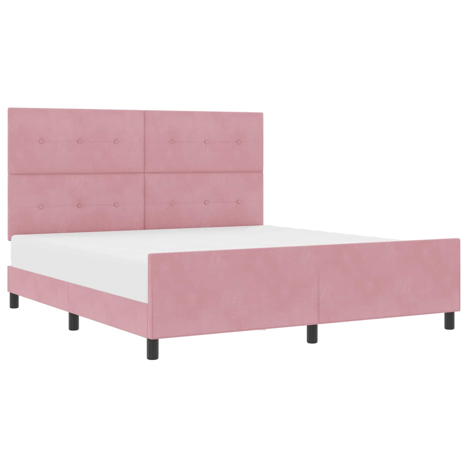 Lit à ressorts avec tête de lit Rose 180 x 200 cm Velours - XIOS