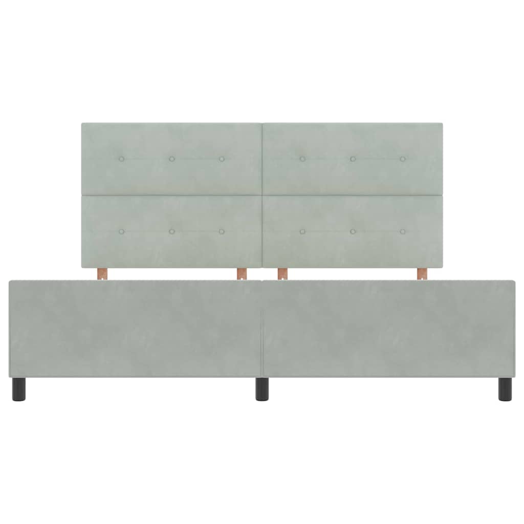 Lit à ressorts avec tête de lit Gris clair 200 x 200 cm Velours - XIOS