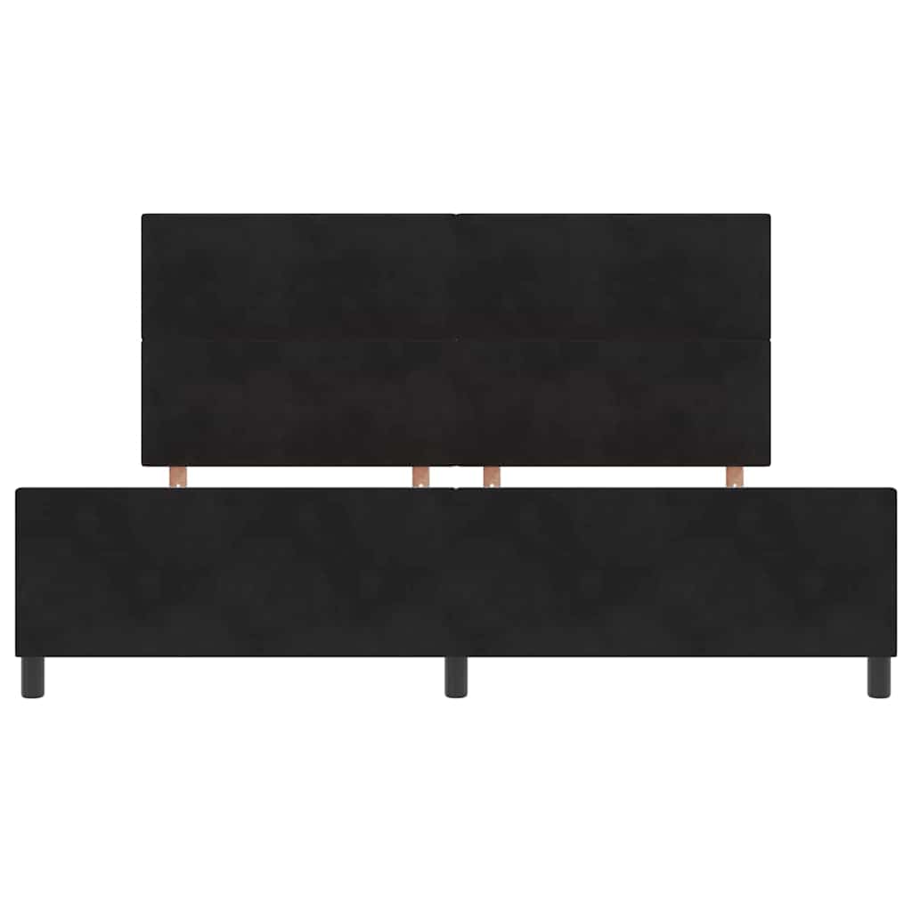 Lit à ressorts avec tête de lit Noir 200 x 200 cm Velours - XIOS