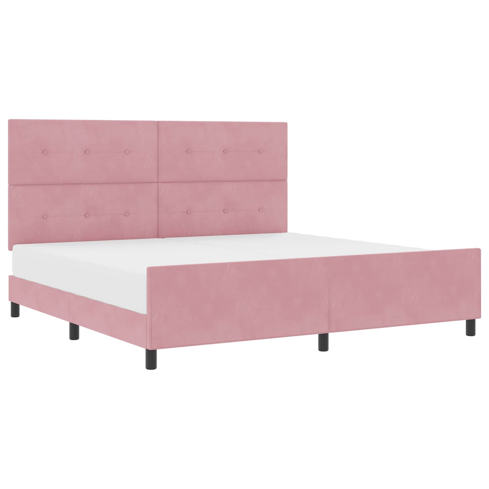 Lit à ressorts avec tête de lit Rose 200 x 200 cm Velours - XIOS